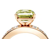 Solitaire Engagement Ring Setting for Fancy Yellow Asscher Cut Center with Channel-Set Accents and Prong Head in Rose Gold