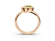 Solitaire Engagement Ring Setting for Fancy Yellow Heart-Shaped Center with Wide Band and Bezel Head in Rose Gold