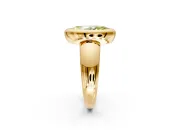Solitaire Engagement Ring Setting for Fancy Yellow Marquise Center with Wide Band and Bezel Head in Yellow Gold