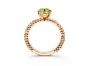 Rope Engagement Ring Setting for Fancy Yellow Round Cut Center with Accent Shoulders and Prong Head in Rose Gold