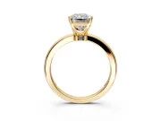 Solitaire Engagement Ring Setting for Radiant Cut Center with Plain Band and Tulip Prong Head in Yellow Gold