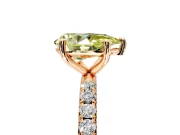 Solitaire Engagement Ring Setting for Fancy Yellow Pear-Shaped Center with Micro Pave Band and Prong Head in Rose Gold