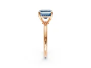 Minimalist Solitaire Engagement Ring Setting for Fancy Blue Asscher Cut Center with Thin Band and Prong Head in Rose Gold