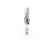 Round Cut Lab-Grown Diamond Twisted Infinity Wedding Band with Spaced Prong Setting in Platinum