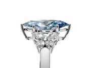 Solitaire Engagement Ring Setting for Fancy Blue Marquise Center with Marquise Flower Shoulders and Prong Head in Platinum