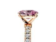 Open Basket Engagement Ring Setting for Fancy Pink Oval Center with Pave Band and Prong Head in Rose Gold