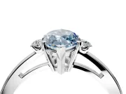 3 Stone Engagement Ring Setting for Fancy Blue Marquise Center with Low-Set Round Cut Accents and Prong Head in Platinum