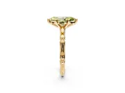 Solitaire Engagement Ring Setting for Fancy Yellow Marquise Center with Bamboo Band and Prong Head in Yellow Gold