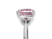 Solitaire Engagement Ring Setting for Fancy Pink Princess Cut Center with Knife Ridge Band and Claw Prong Head in Platinum