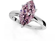 Solitaire Engagement Ring Setting for Fancy Pink Marquise Center with Basket Rail and Prong Head in Platinum