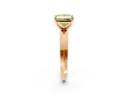 Solitaire Engagement Ring Setting for Fancy Yellow Princess Cut Center with Wide Knife Ridge Band and Prong Head in Rose Gold