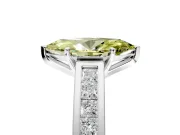 Solitaire Engagement Ring Setting for Fancy Yellow Marquise Center with Princess Cut Channel Band and Prong Head in White Gold