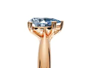 Solitaire Engagement Ring Setting for Fancy Blue Pear-Shaped Center with Reverse Tapered Band and Prong Head in Rose Gold