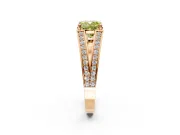 Split Shank Engagement Ring Setting for Fancy Yellow Cushion Cut Center with Pave Split Shank and Prong Head in Rose Gold