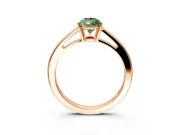 Solitaire Engagement Ring Setting for Fancy Green Pear-Shaped Center with Open Cathedral Shoulders and Prong Head in Rose Gold