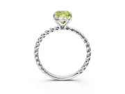 Solitaire Engagement Ring Setting for Fancy Yellow Cushion Cut Center with Plain Twisted Rope Band and Prong Head in White Gold