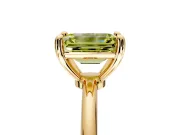 Minimalist Solitaire Engagement Ring Setting for Fancy Yellow Emerald Cut Center with Thin Band and Prong Head in Yellow Gold