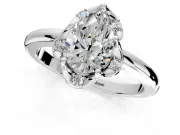 Floral Frame Engagement Ring Setting for Pear-Shaped Center with Accent Clusters and Prong Head in Sterling Silver