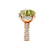 Solitaire Engagement Ring Setting for Fancy Yellow Round Cut Center with Fine Pave Band and Prong Head in Rose Gold