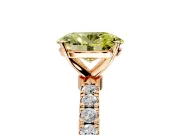Open Basket Engagement Ring Setting for Fancy Yellow Oval Center with Pave Band and Prong Head in Rose Gold