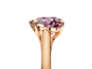 Solitaire Engagement Ring Setting for Fancy Pink Heart-Shaped Center with Cathedral Band and Prong Head in Rose Gold