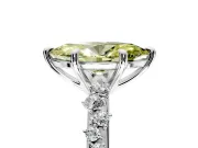 Solitaire Engagement Ring Setting for Fancy Yellow Marquise Center with Trailing Leaf Accent Band and Prong Head in Platinum
