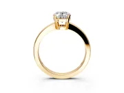 Solitaire Engagement Ring Setting for Oval Center with Plain Band and Flat Tab Prong Head in Yellow Gold