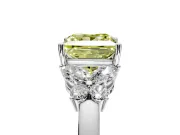 Solitaire Engagement Ring Setting for Fancy Yellow Princess Cut Center with Marquise Flower Shoulders and Prong Head in Platinum