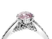 Solitaire Engagement Ring Setting for Fancy Pink Marquise Center with Crossover Accents and Prong Head in Sterling Silver