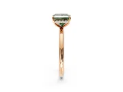Solitaire Engagement Ring Setting for Fancy Green Princess Cut Center with Plain Band, Open Basket and Prong Head in Rose Gold