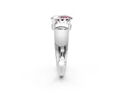 Tension Engagement Ring Setting for Fancy Pink Oval Center with Wide Flat Band and Tension Head in Platinum