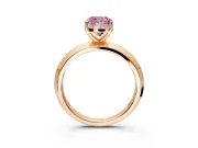 Solitaire Engagement Ring Setting for Fancy Pink Cushion Cut Center with Wide Knife Ridge Band and Prong Head in Rose Gold