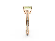 Solitaire Engagement Ring Setting for Fancy Yellow Radiant Cut Center with Channel-Set Accent Band and Prong Head in Rose Gold