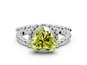 Halo Engagement Ring Setting for Fancy Yellow Heart-Shaped Center with Rope Twist Split Shank and Prong Head in Platinum