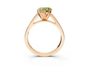 Solitaire Engagement Ring Setting for Fancy Yellow Heart-Shaped Center with Tapered Split Shoulders and Prong Head in Rose Gold