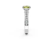 Solitaire Engagement Ring Setting for Fancy Yellow Princess Cut Center with Channel Band and Double Claw Prong Head in White Gold