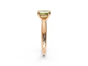 Solitaire Engagement Ring Setting for Fancy Yellow Princess Cut Center with Reverse Tapered Band and Prong Head in Rose Gold