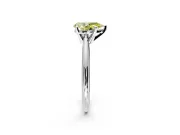 Solitaire Engagement Ring Setting for Fancy Yellow Pear-Shaped Center with Knife Ridge Band and Claw Prong Head in White Gold