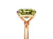 Solitaire Engagement Ring Setting for Fancy Yellow Asscher Cut Center with Straight Thin Band and Prong Head in Rose Gold