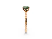 Solitaire Engagement Ring Setting for Fancy Green Cushion Cut Center with Bamboo Band and Prong Head in Rose Gold