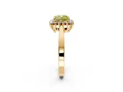 Starburst Halo Engagement Ring Setting for Fancy Yellow Cushion Cut Center with Flat Cathedral Band and Prong Head in Yellow Gold