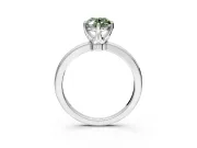 Solitaire Engagement Ring Setting for Fancy Green Oval Center with Plain Band and Tulip Prong Head in White Gold