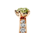 Solitaire Engagement Ring Setting for Fancy Yellow Heart-Shaped Center with Channel-Set Accents and Prong Head in Rose Gold