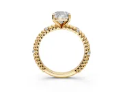 Rope Engagement Ring Setting for Cushion Cut Center with Accent Shoulders and Prong Head in Yellow Gold