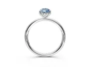 Solitaire Engagement Ring Setting for Fancy Blue Pear-Shaped Center with Plain Band, Open Basket and Prong Head in Platinum
