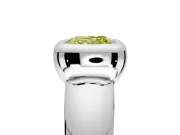 Solitaire Engagement Ring Setting for Fancy Yellow Cushion Cut Center with Wide Band and Bezel Head in Sterling Silver