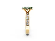 Solitaire Engagement Ring Setting for Fancy Green Marquise Center with Channel-Set Accents and Prong Head in Yellow Gold