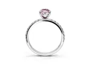 Solitaire Engagement Ring Setting for Fancy Pink Marquise Center with Micro Pave Band and Prong Head in Platinum