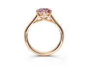 Solitaire Engagement Ring Setting for Fancy Pink Round Cut Center with Cathedral Band and Prong Head in Rose Gold