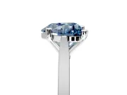 Solitaire Engagement Ring Setting for Fancy Blue Heart-Shaped Center with Tapered Shoulders and Prong Head in Platinum